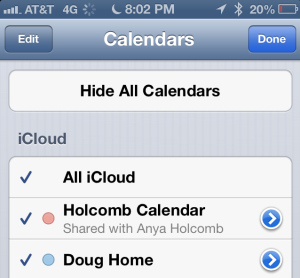 Calendar Sharing with iCloud in iOS 6