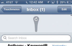 drag down to refresh email inbox