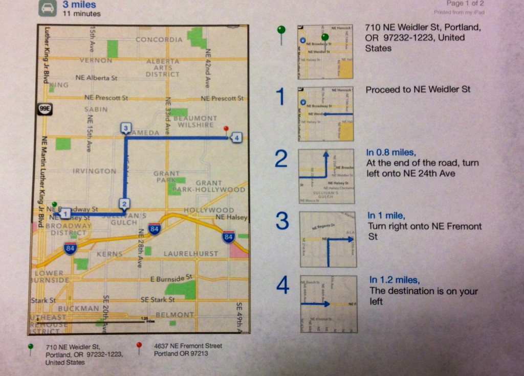 Printable Step By Step Driving Directions